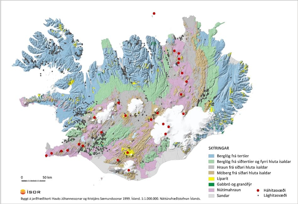 High-temperature areas