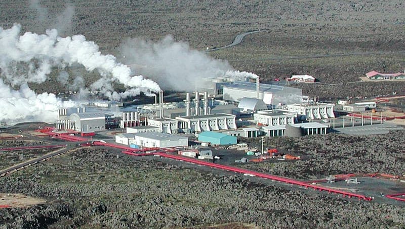 Human works in geothermal areas